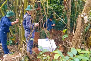 Khu vực tìm thấy hài cốt liệt sĩ (ảnh: ĐKKNT).