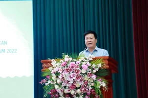 TS. Nguyễn Nho Huy - Phó Vụ trưởng Vụ Giáo dục thể chất, Bộ GD&ĐT phát biểu khai mạc khóa tập huấn.