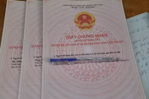 Sổ đỏ giả được đối tượng T thuê người làm với giá 7 triệu đồng/sổ đỏ. Ảnh minh họa 