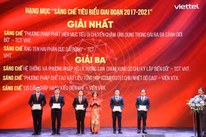 Tại sự kiện, Viettel đã tôn vinh, khen thưởng những các sáng kiến xuất sắc và sáng chế tiêu biểu của Tập đoàn giai đoạn 2017 - 2021. 