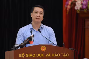 Chánh Thanh tra Bộ Giáo dục và Đào tạo Nguyễn Đức Cường phát biểu tại Hội nghị.