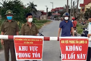 Khu vực phong tỏa thôn Cống Hiền, xã Cộng Hiền, huyện Vĩnh Bảo, TP Hải Phòng - (Ảnh ITN).