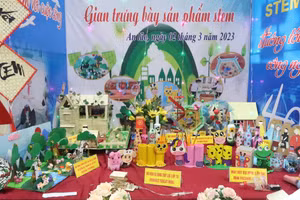 Gian trưng bày sản phẩm Stem Trường THCS Quang Hưng.