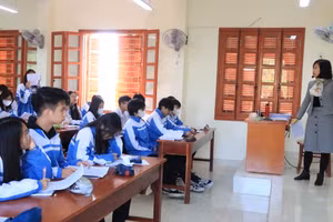 Cô trò Trường THPT Hải An trong giờ học.