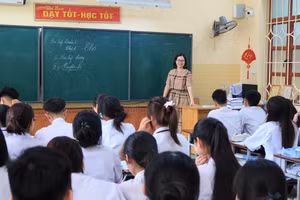 Cô trò Trường THPT An Dương trong đợt ôn thi tốt nghiệp lớp 12 năm 2024.