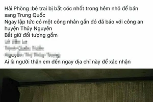 Hải Phòng: Thông tin bé trai bị bắt cóc là bịa đặt