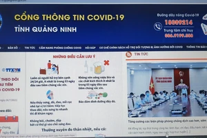 Giao diện cổng thông tin Covid-19 tỉnh Quảng Ninh