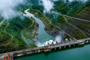 Toàn cảnh Nhà máy Thủy điện Bản Vẽ tại Nghệ An.