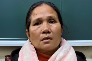 Lữ Thị Quế tại cơ quan công an. (Ảnh: CANA)