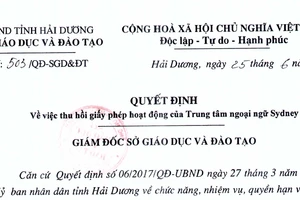 Hải Dương thu hồi giấy phép hoạt động của 4 trung tâm ngoại ngữ