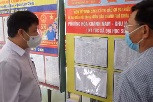 Khu vực niêm yết danh sách cử tri tại Trường ĐH Sư phạm (ĐH Đà Nẵng). Ảnh: Website nhà trường