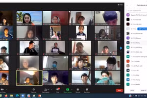 Một lớp học trực tuyến của Trường THPT Cẩm Giàng (Hải Dương)