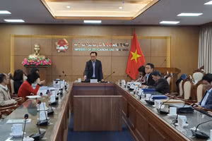 Thứ trưởng Hoàng Minh Sơn phát biểu tại cuộc họp.