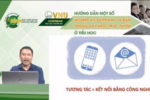 TS Tôn Quang Cường chia sẻ tại Tọa đàm trực tuyến với chủ đề “Hướng dẫn một số nghiệp vụ sư phạm cơ bản trong dạy học trực tuyến ở tiểu học” do ĐH Quốc gia Hà Nội tổ chức.