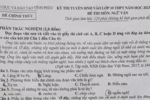 Gợi ý giải đề Ngữ văn vào lớp 10 Vĩnh Phúc 2023