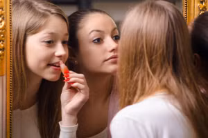 Bắt đầu từ khoảng 11 tuổi, các bé gái có thể quan tâm đến việc trang điểm. (Ảnh: ITN).