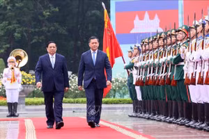 Thủ tướng Phạm Minh Chính chủ trì Lễ đón Thủ tướng Campuchia