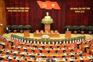 Phiên bế mạc Hội nghị lần thứ tám Ban Chấp hành Trung ương Đảng Cộng sản Việt Nam khóa XIII. (Ảnh: Trí Dũng/TTXVN)