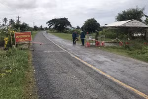 Khu vực phong tỏa tại xã Vĩnh Hải (thị xã Vĩnh Châu, Sóc Trăng).