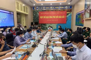 Phó Thủ tướng Lê Văn Thành, Trưởng Ban Chỉ đạo Quốc gia phòng chống thiên tai đã chủ trì cuộc họp về công tác phòng chống mưa bão. Ảnh VGP/Đức Tuân.