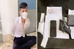 Đối tượng Lê Phúc Nguyên cùng tang vật của vụ án. Ảnh: Công an Đồng Nai.