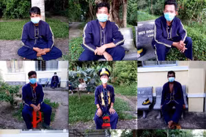 9 người có hành vi thông chốt kiểm soát dịch bệnh bằng xe cứu thương. Ảnh: Công an Sóc Trăng.