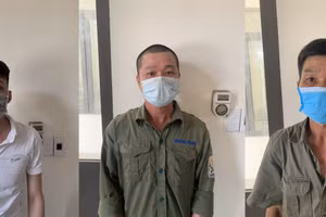 Các đối tượng Bùi Đình N, Nguyễn Duy Lan và Đăng Văn Quy (từ trái sang phải). Ảnh: Công an Quảng Ninh.