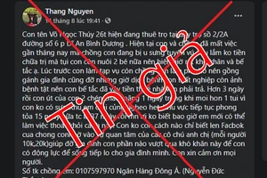 Bài đăng chia sẻ thông tin sai sự thật.