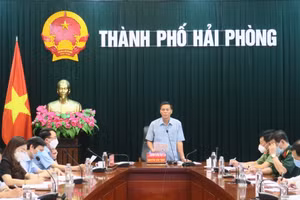 TP. Hải Phòng họp trực tuyến với huyện Vĩnh Bảo về công tác phòng, chống dịch bệnh COVID-19.
