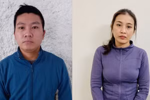 Hai đối tượng Nguyễn Vũ Lợi và Võ Thị Linh tại cơ quan chức năng.