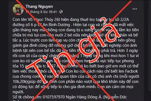 Bài đăng chia sẻ thông tin sai sự thật.