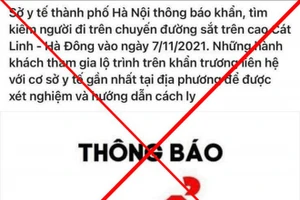 Thông tin thất thiệt được đăng tải trên mạng xã hội.