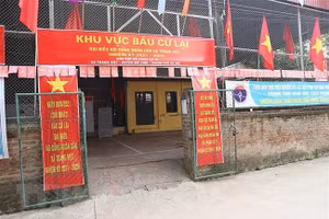 Khu vực bầu cử lại đại biểu HĐND xã Tráng Việt nhiệm kỳ 2021 - 2026. Ảnh: TTXVN.