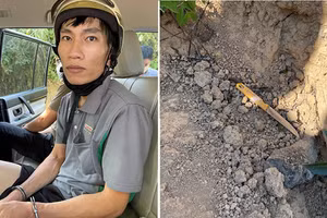 Đối tượng Nguyễn Văn Hùng và hung khí gây án.