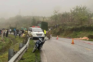 Hiện trường vụ tai nạn giao thông.