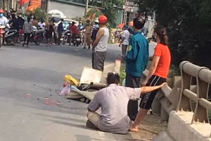 Hiện trường vụ tai nạn giao thông.
