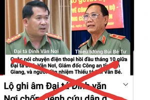 Thông tin xuyên tạc về giám đốc Công an tỉnh An Giang được đăng tải trên mạng xã hội.