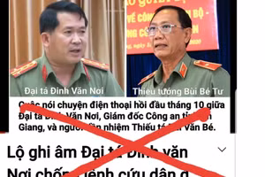 Thông tin xuyên tạc về giám đốc Công an tỉnh An Giang được đăng tải trên mạng xã hội.