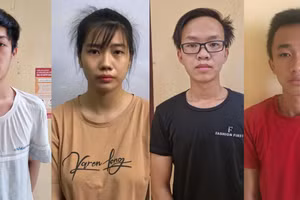 Nhóm đối tượng có hành vi sản xuất thực phẩm chức năng giả. Ảnh: Công an Hà Nội.