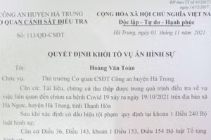 Thanh Hóa: Khởi tố vụ án làm lây lan dịch bệnh Covid-19 