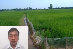 Ông Trần Văn Cần và hiện trường vụ việc. Ảnh: Công an Hưng Yên.