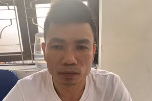 Đối tượng Trần Thế Anh tại cơ quan chức năng.