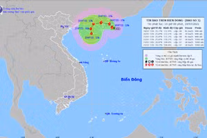 Hình ảnh vệ tinh cơn bão số 3 trên biển Đông.