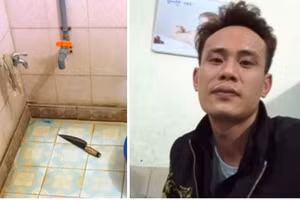 Đối tượng Phạm Tuấn Anh cùng hung khí gây án. Ảnh: Công an Hải Phòng.