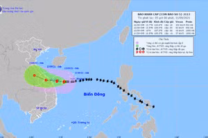 Hình ảnh mây vệ tinh cơn bão Conson.