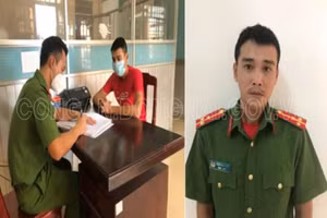 Đối tượng Phạm Quốc Toản tại cơ quan công an. Ảnh: Công an Đồng Nai.