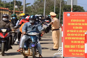 Lực lượng chức năng kiểm soát giao thông trên địa bàn tỉnh Đắk Nông.