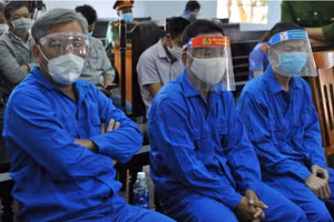 Các bị cáo tại phiên toà. Ảnh: Công an Nhân dân