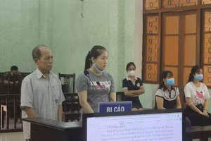 Hai bị cáo tại phiên tòa xét xử. Ảnh: P.O.