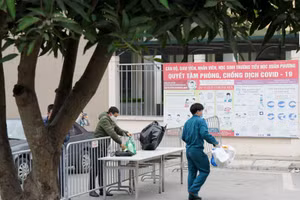 Hình ảnh nơi cách ly 80 cô trò trường Tiểu học Xuân Phương